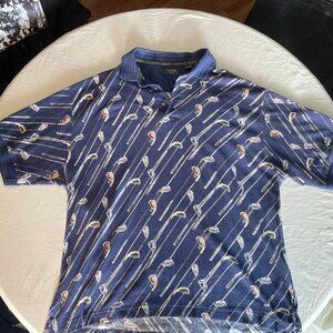 Dockers Men’s Golf Polo Shirt – Size L | Navy Blue, 100% Cotton, Made in USA